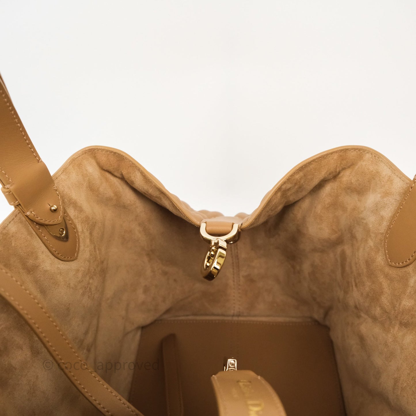Dior Medium Dior Toujours Bag Tan Beige Macrocannage Calfskin