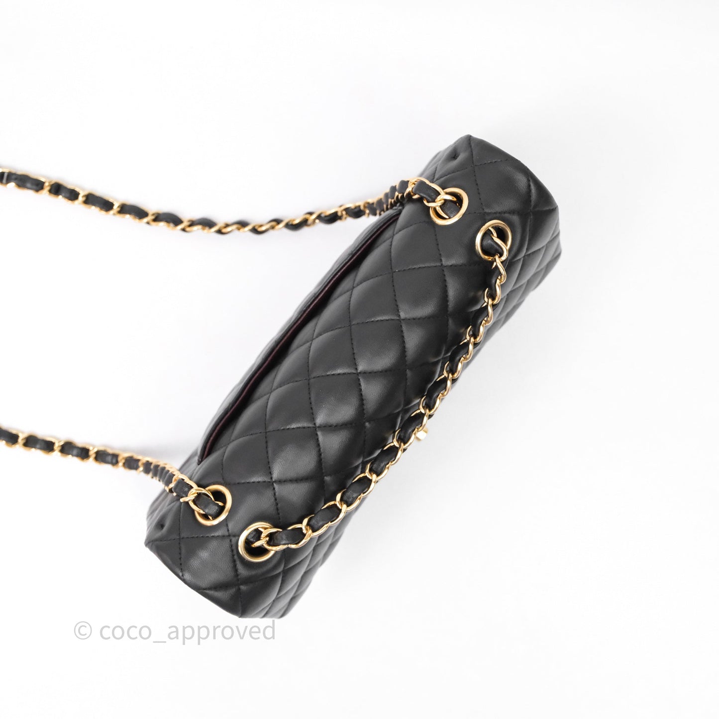 Chanel Classic M/L Medium Flap Quilted Black Lambskin Gold Hardware