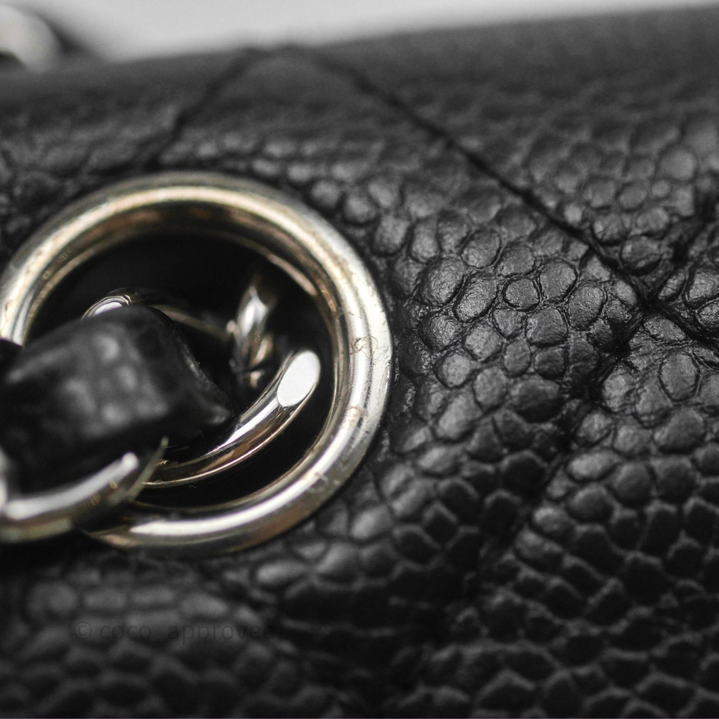 Chanel Classic M/L Medium Flap Quilted Black Caviar Silver Hardware