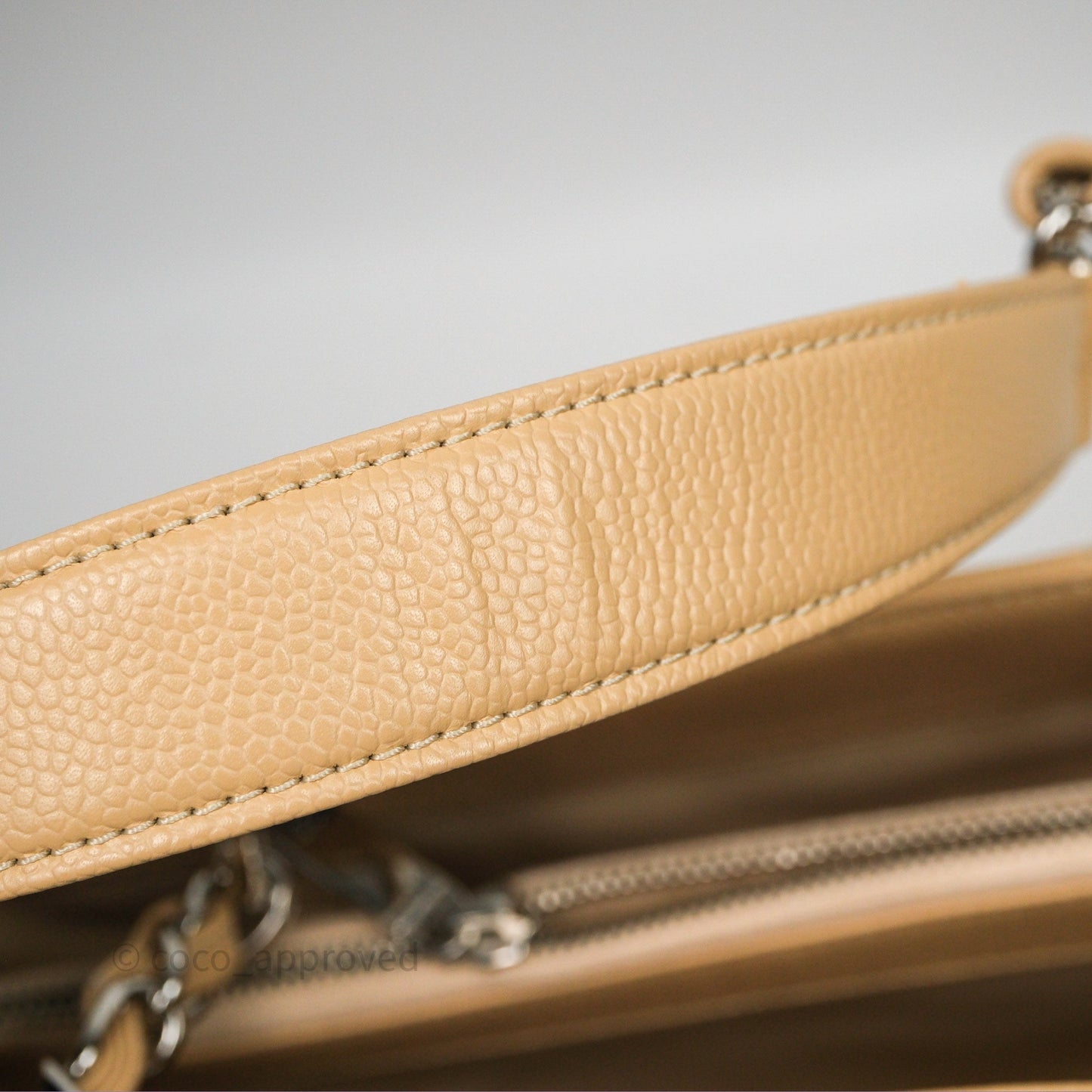 Chanel GST Beige Caviar Silver Hardware