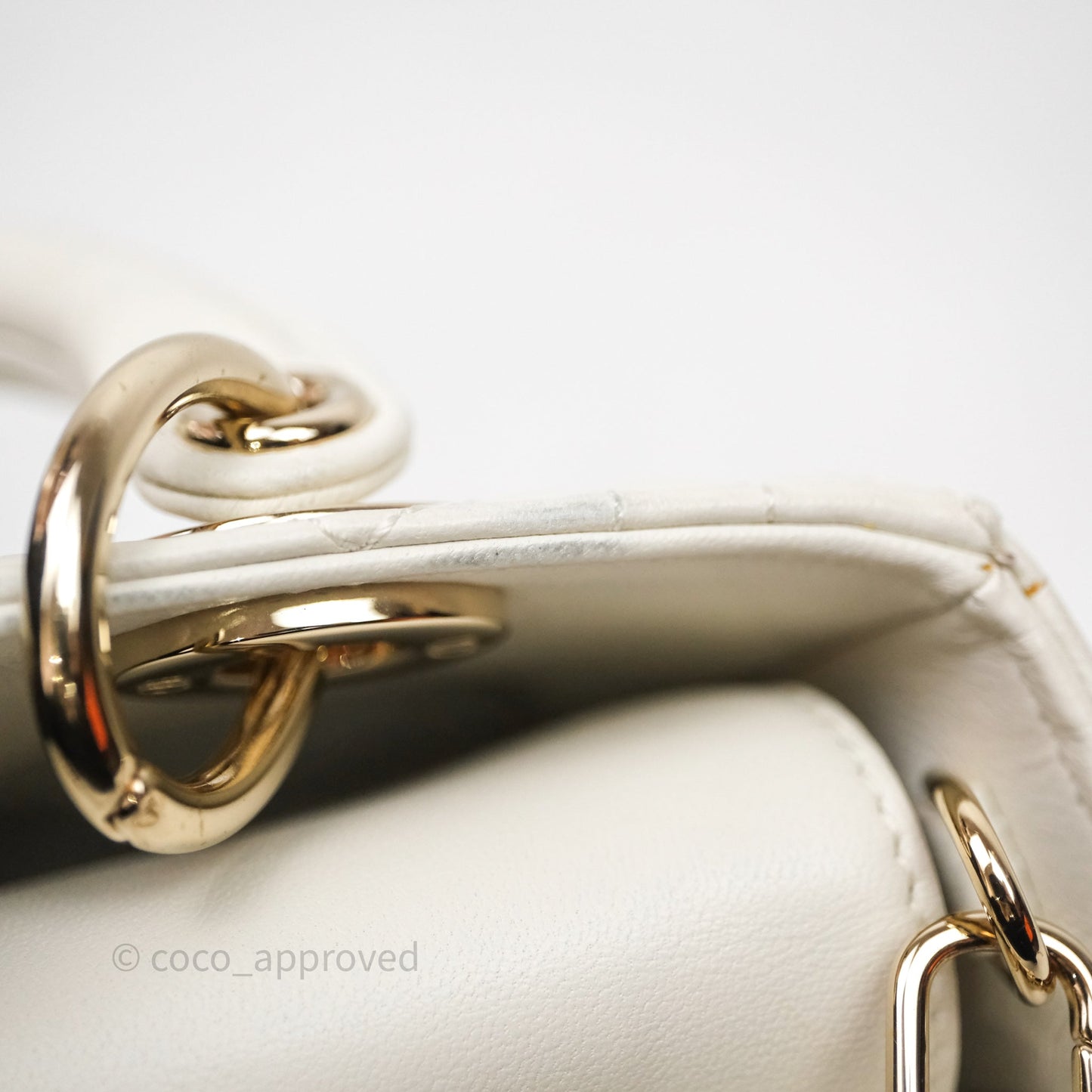 Christian Dior Micro Lady D-Joy Bag Latte Cannage Lambskin Gold Hardware