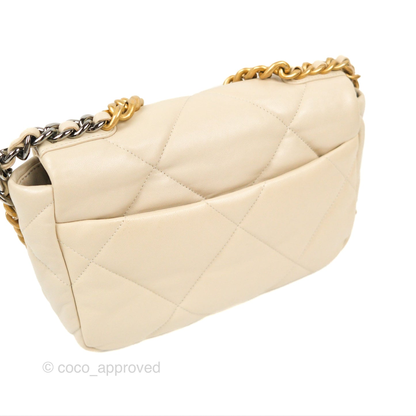 Chanel 19 Small Ivory Beige Mixed Hardware