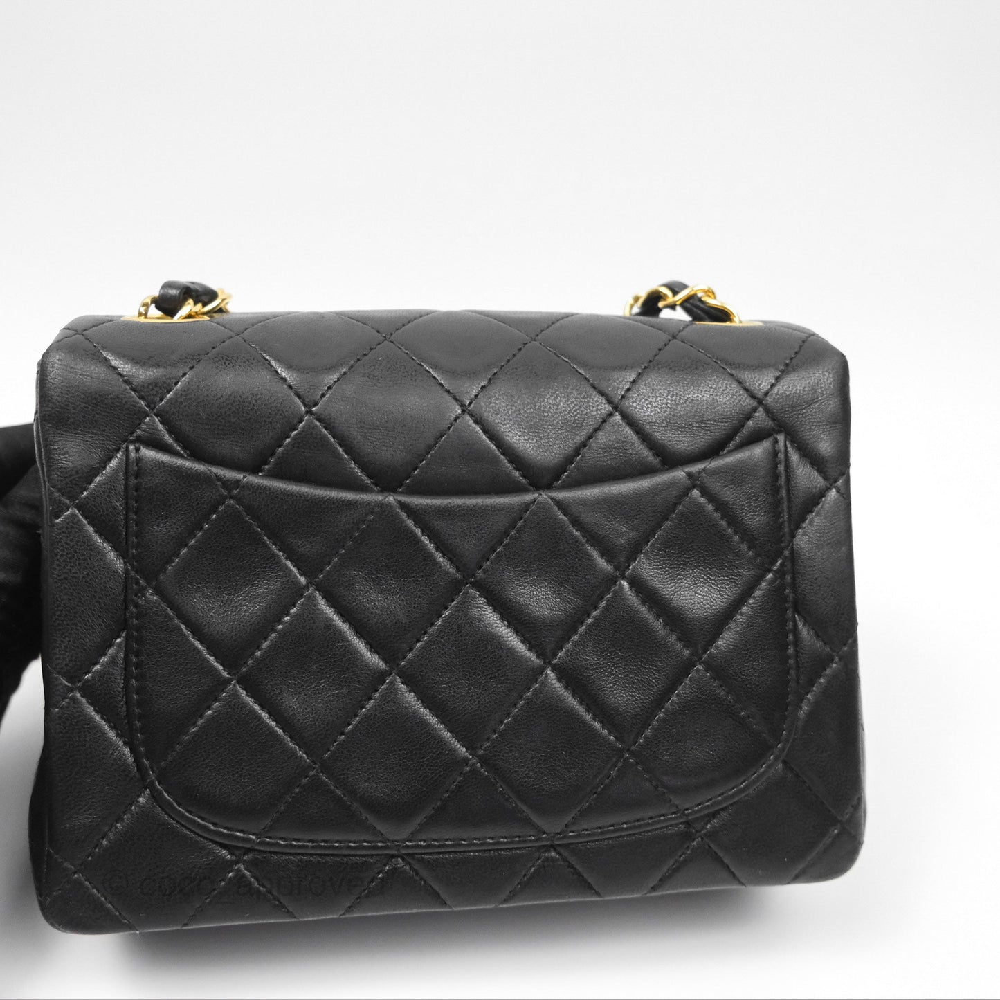 Chanel Vintage Mini Square Black Lambskin 24K Gold Hardware