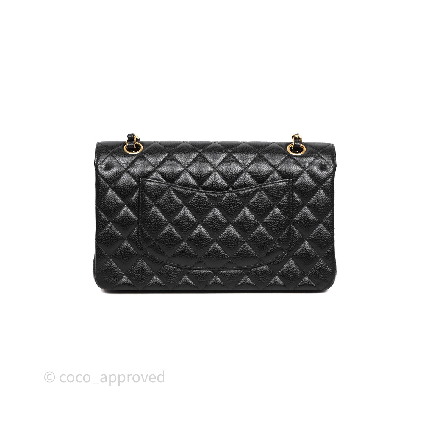 Chanel Classic M/L Medium Flap Quilted Black Caviar Gold Hardware