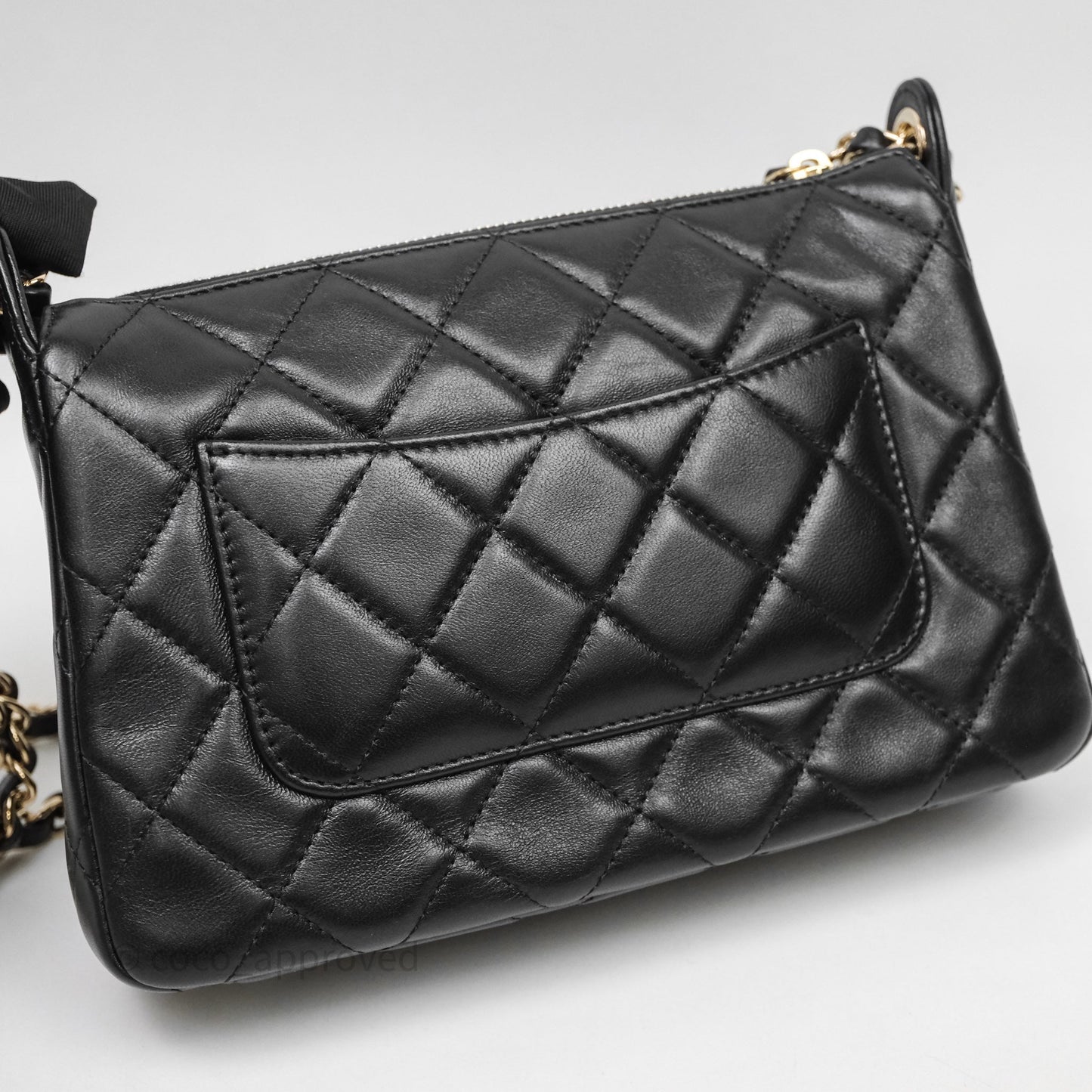 Chanel Camera Bag Black Lambskin Gold Hardware 25C