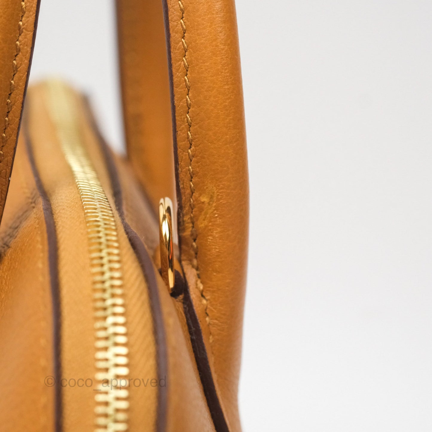 Hermès Bolide Mini 1923 Evercolor Caramel 28/ Mauve Pale 09 Gold Hardware