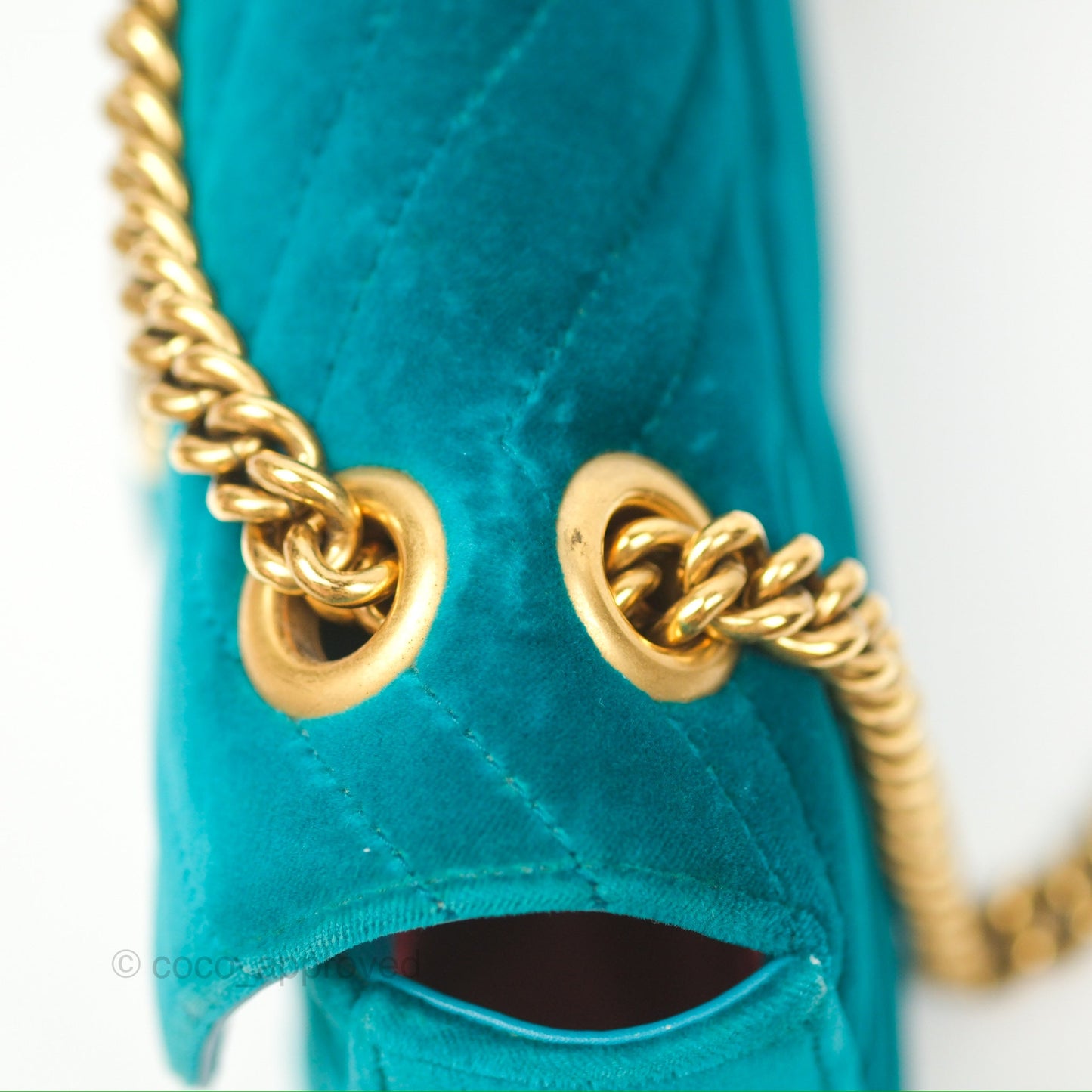 Gucci Mini Marmont Velvet Green Gold Hardware