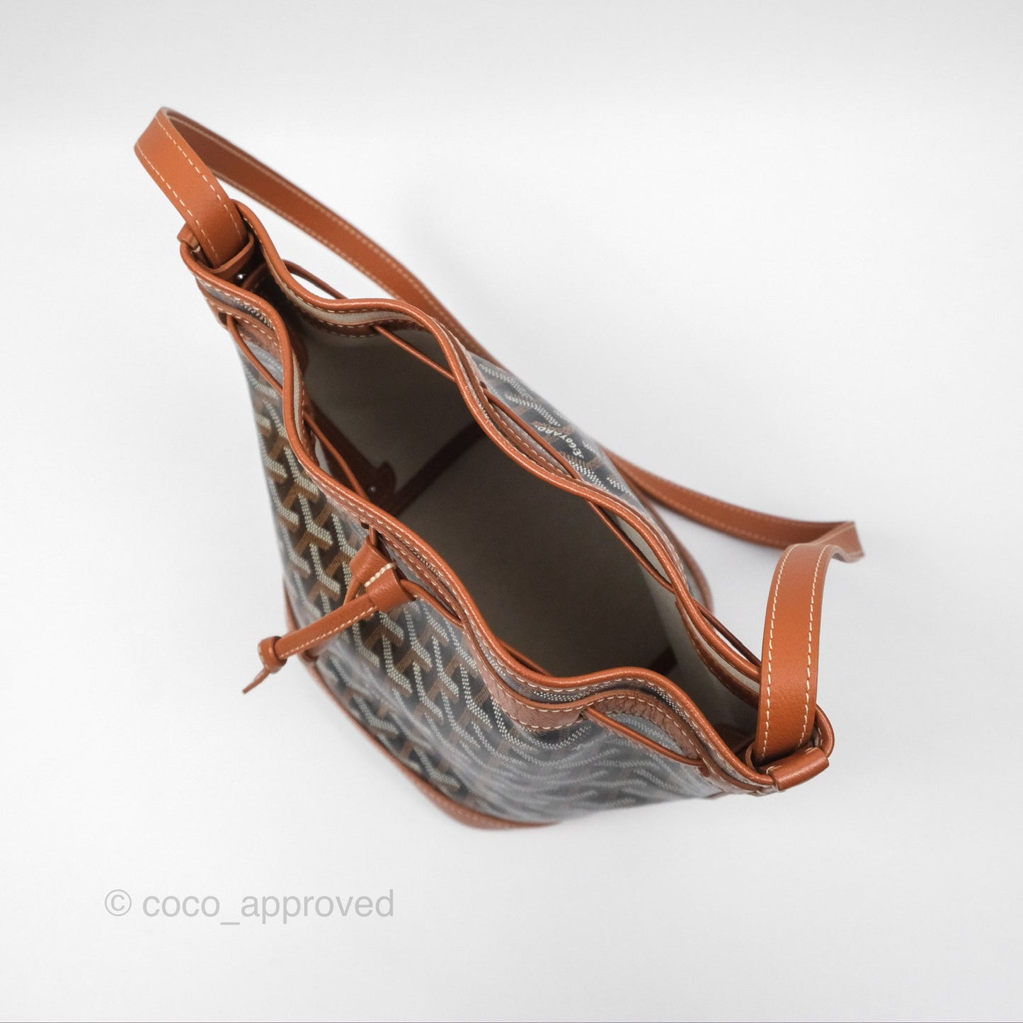 Goyard Petit Flot Bucket Bag Black & Tan Goyardine