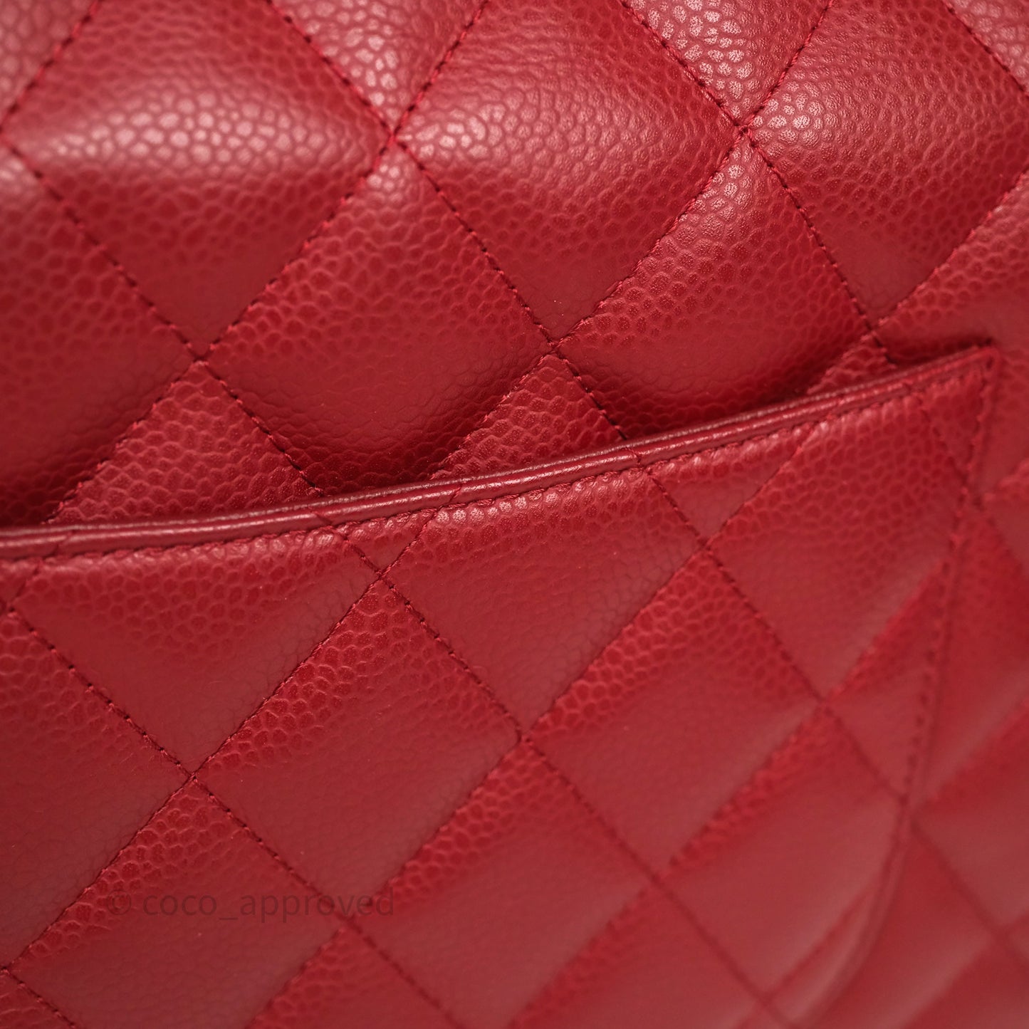 Chanel Jumbo Single Flap Dark Red Caviar Silver Hardware⁣⁣
