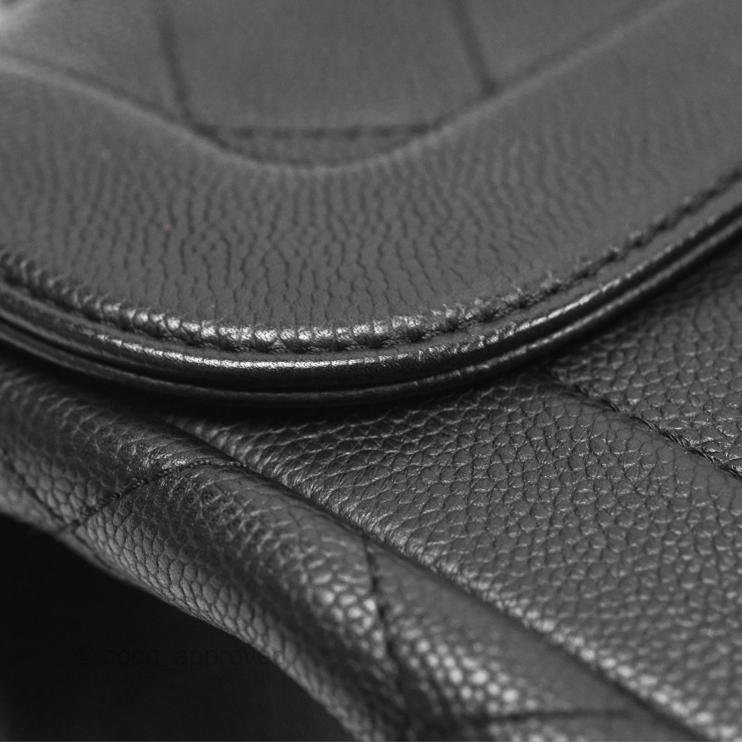 Chanel Top Handle Flap Bag Black Caviar Ruthenium Hardware
