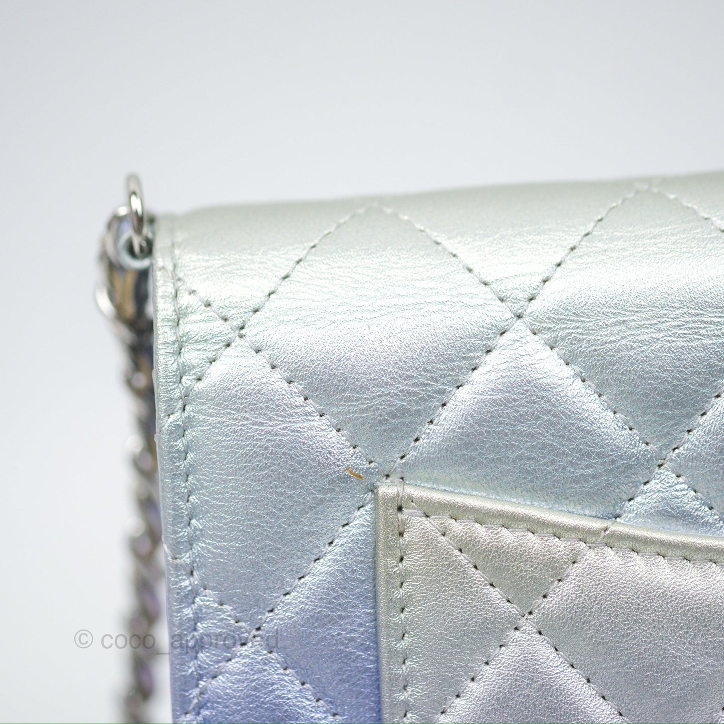Chanel Classic Quilted Wallet on Chain WOC Iridescent Rainbow Calfskin 21K