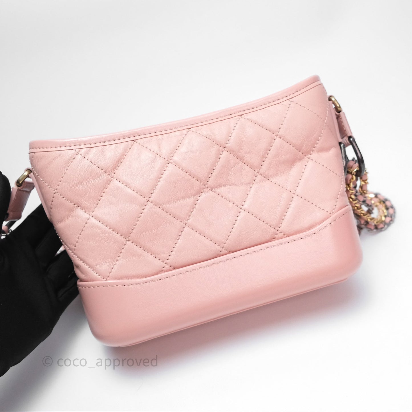 Chanel Small Gabrielle Hobo Quilted Pink Aged Calfskin