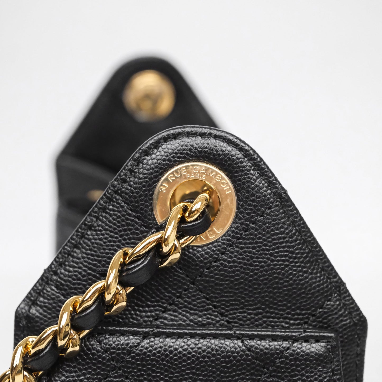 Chanel 25 Mini Bag Black Caviar Gold Hardware