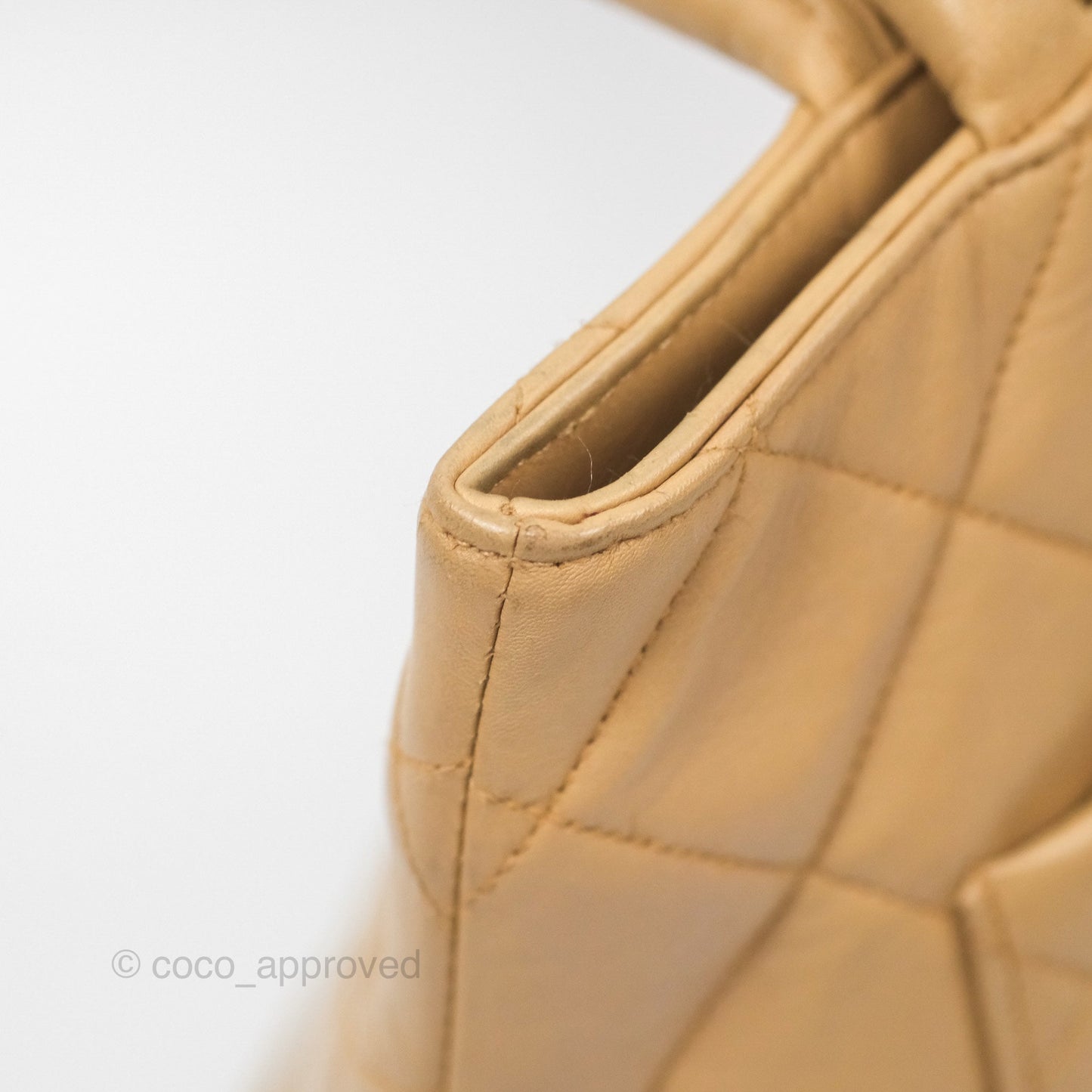 Chanel Vintage Medallion CC Beige Lambskin Tote Bag Gold Hardware
