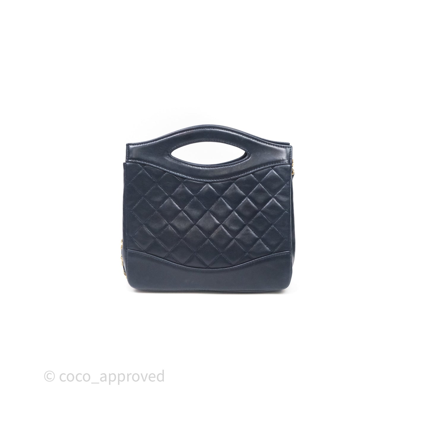 Chanel Vintage 31 Navy Lambskin 24K Gold Hardware