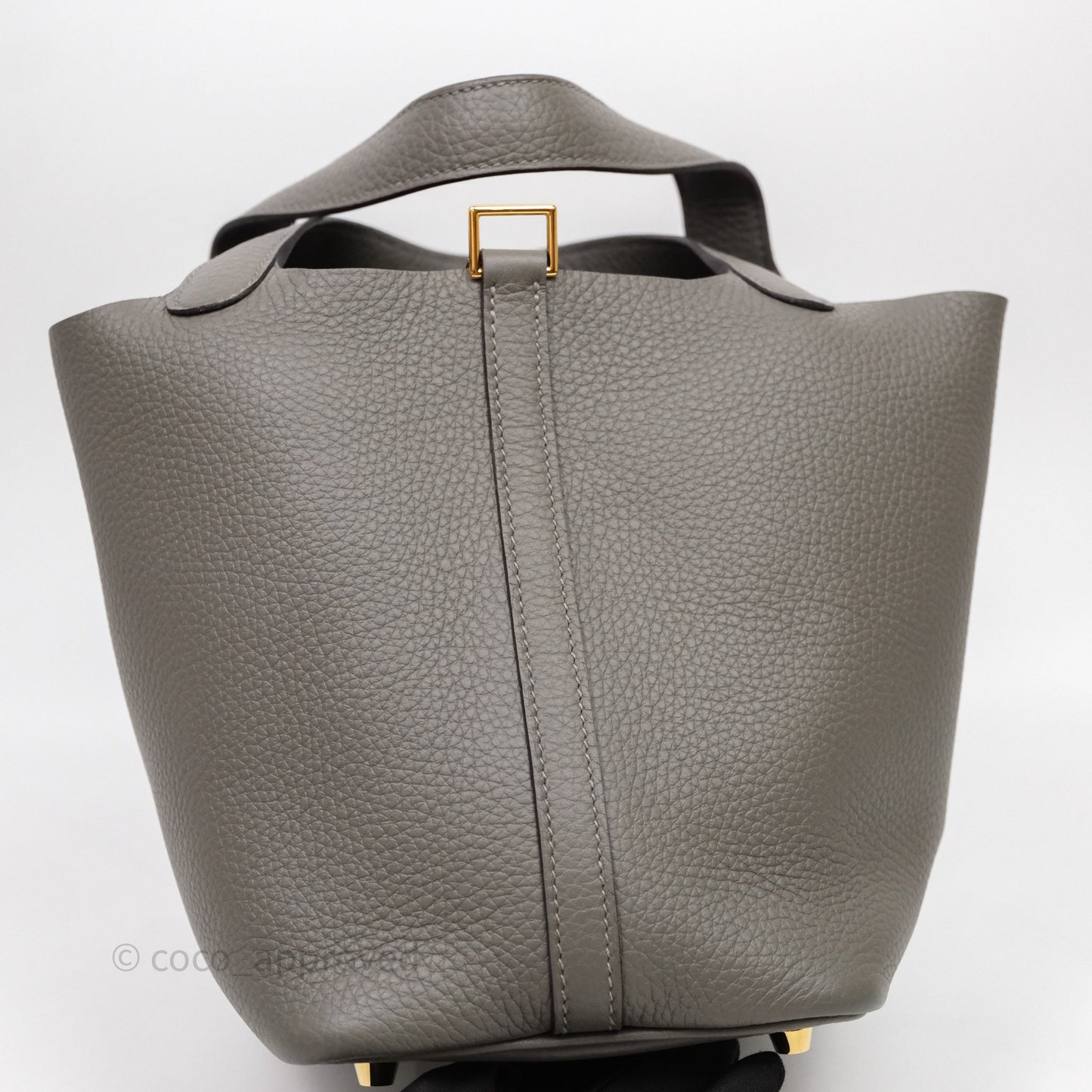 Hermès Picotin 18 Gris Meyer 0L Clemence Gold Hardware