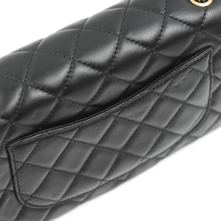 Chanel Mini Rectangular Pearl Crush Quilted Black Lambskin Gold Hardware