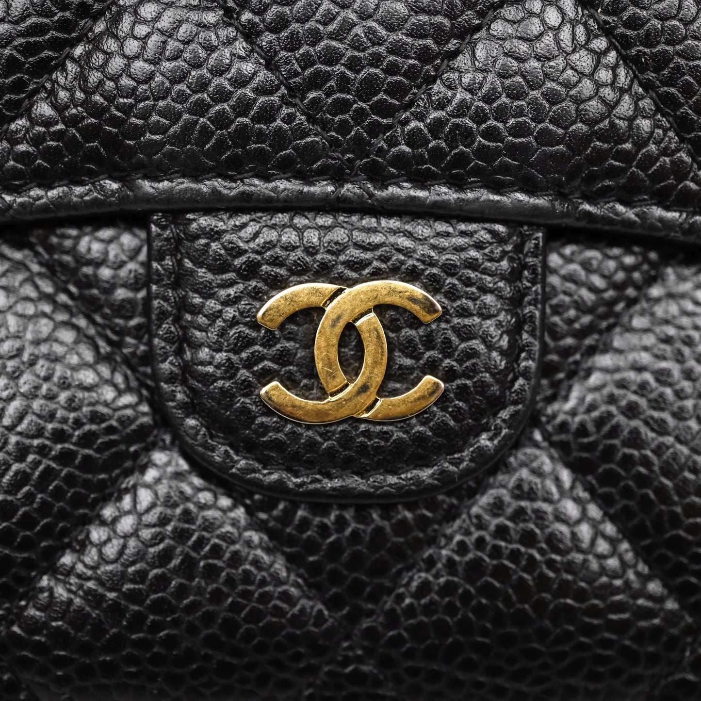 Chanel Classic Short Flap Wallet Black Caviar Gold Hardware