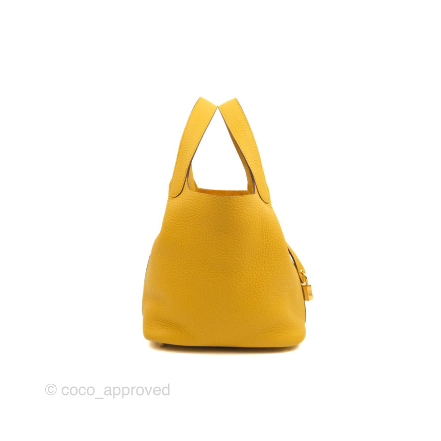 Hermès Picotin Lock 18 Jaune Ambre Clemence Gold Hardware