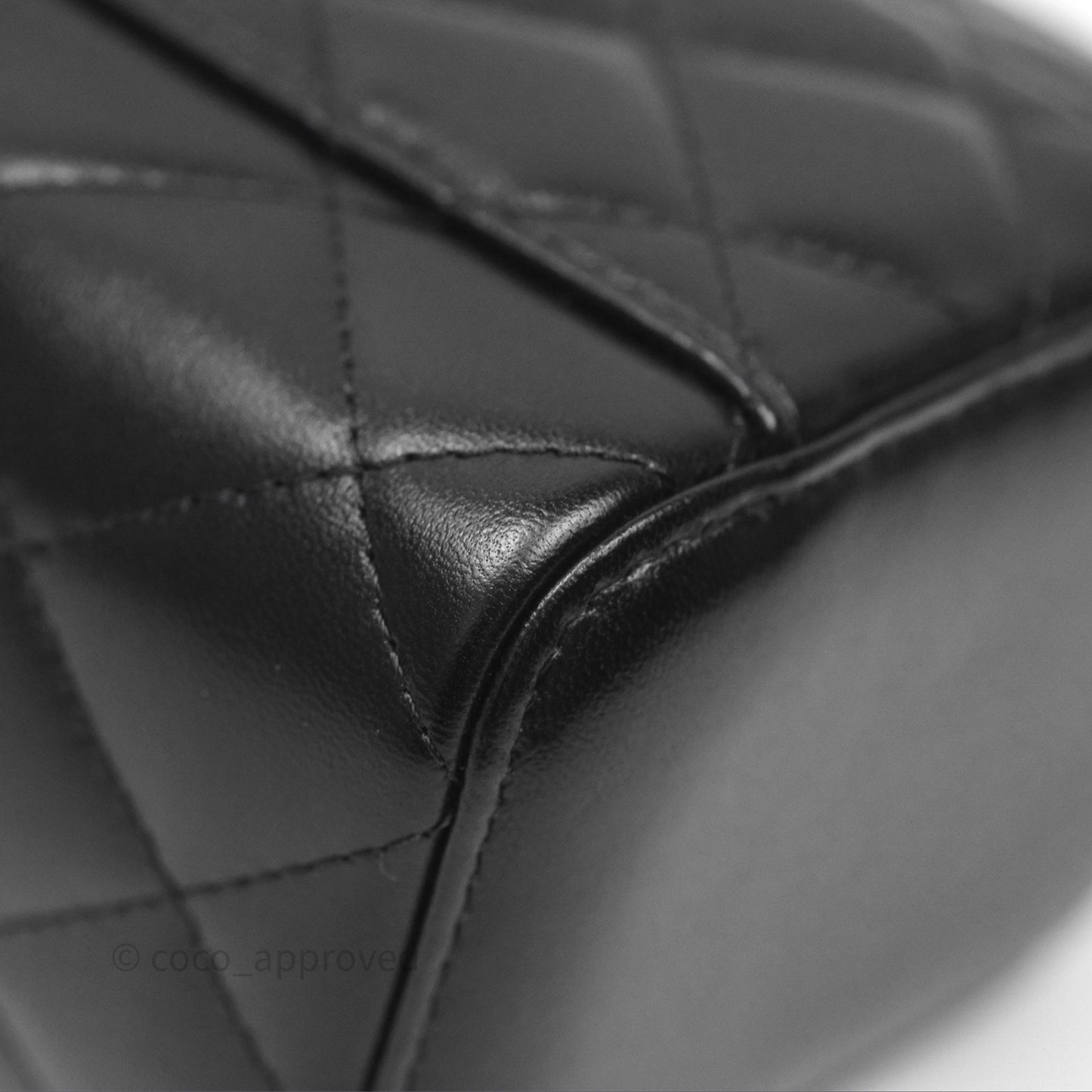 Chanel Mini Top Handle Vanity With Chain Black Lambskin Gold Hardware