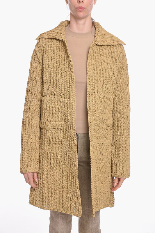 Luxury Bottega Veneta SALON 01 Hand-knitted Leather Coat
