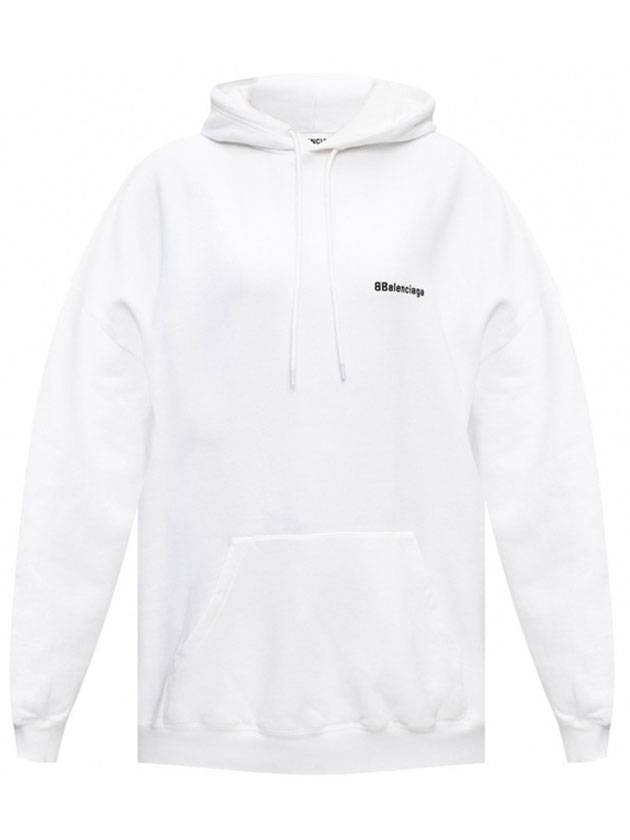 Luxury Balenciaga BB Logo Oversized Hoodie White