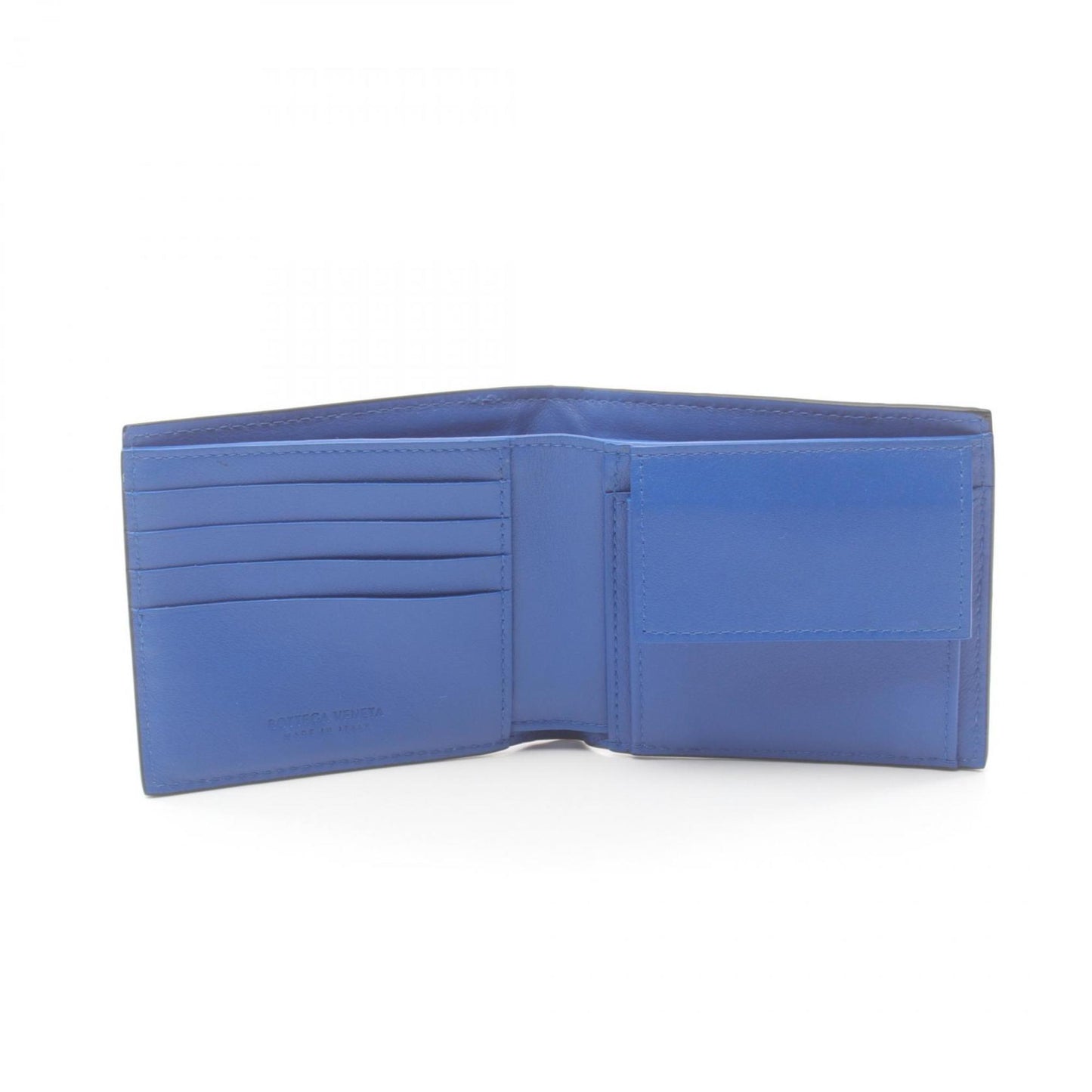 Luxury Bottega Veneta Intrecciato  blue Leather Wallet (Bi-Fold)