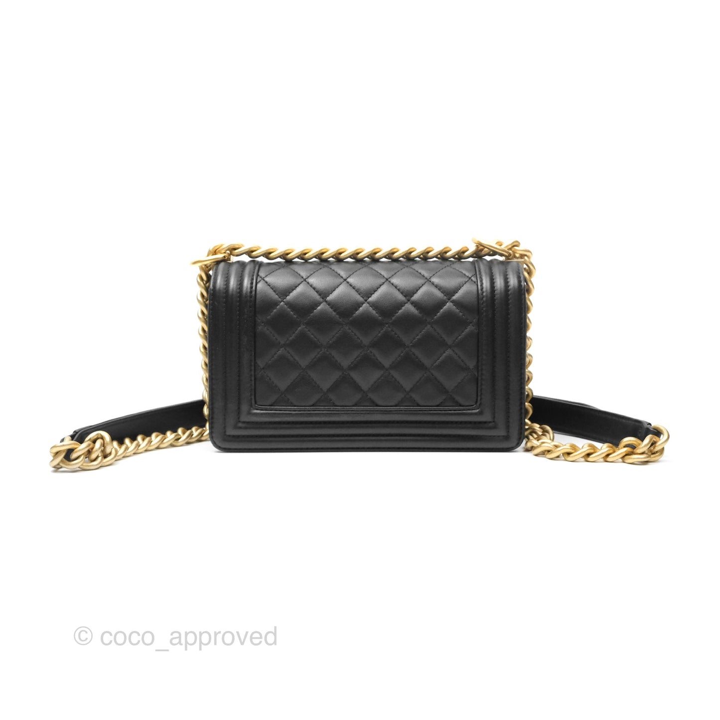 Chanel Small Boy Black Calfskin Gold Hardware