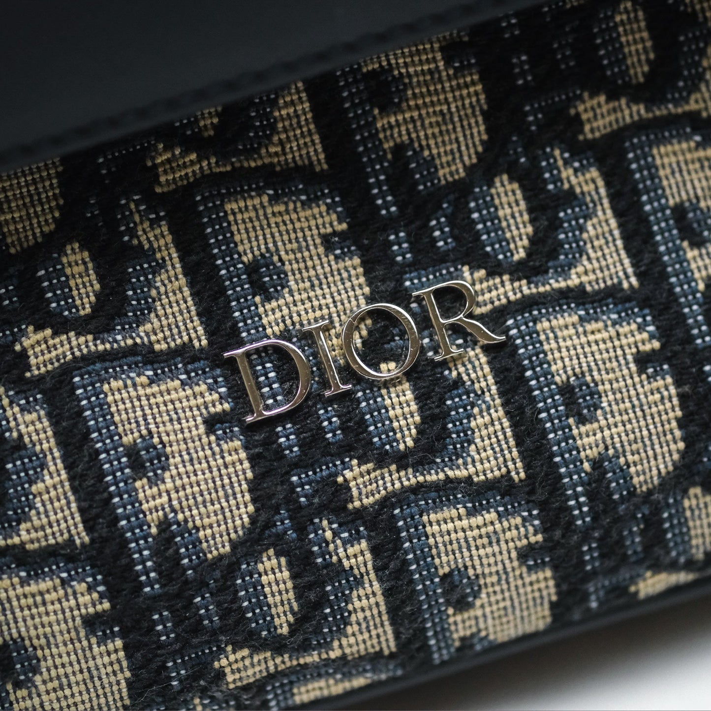 Christian Dior Messenger Bag Smooth Calfskin Blue Dior Oblique Jacquard
