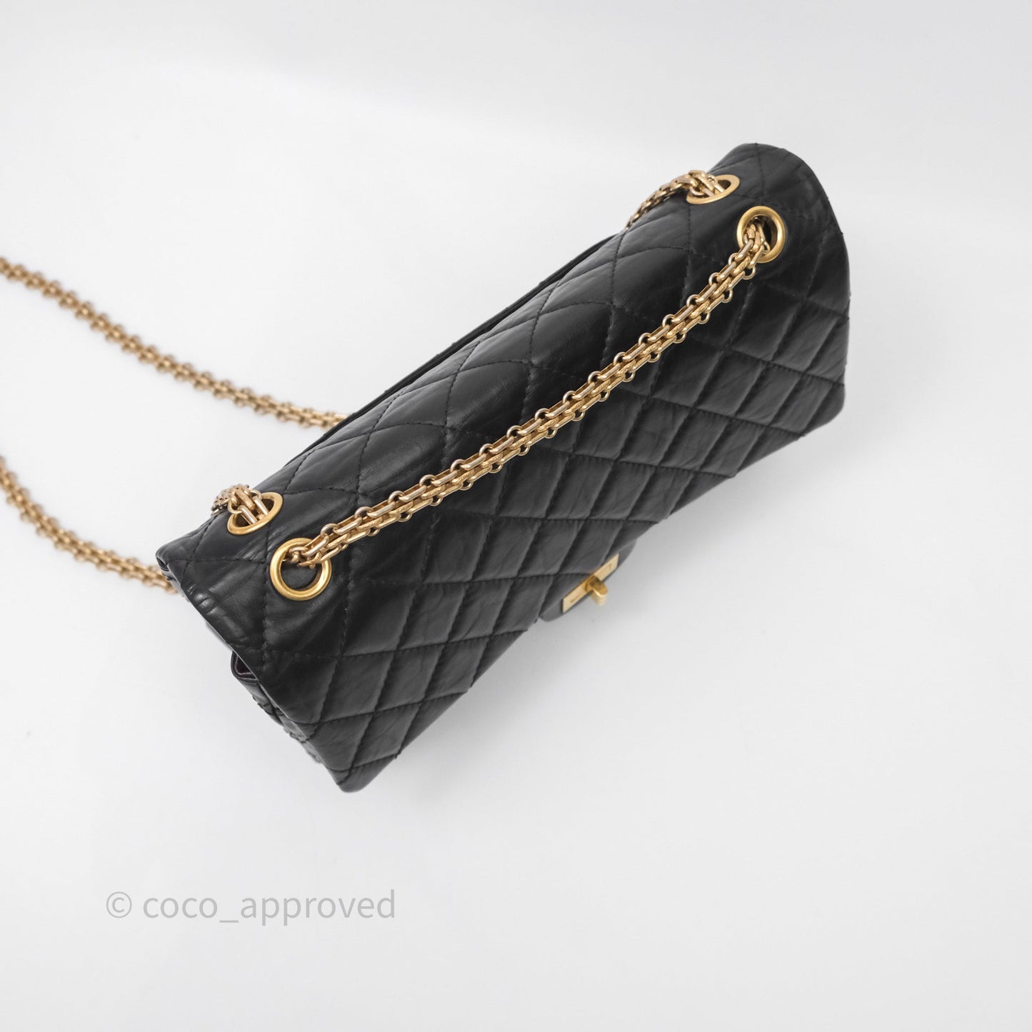 Chanel Quilted Reissue 226 Aged Calfskin Black Aged Gold Hardware