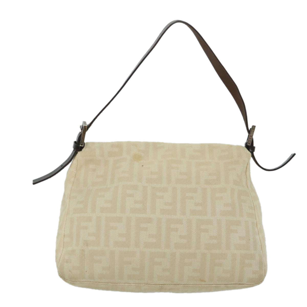 Luxury FendiZucca Canvas Mamma Baguette Shoulder Bag Beige57043