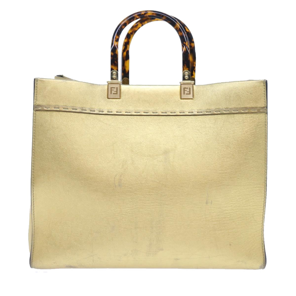 Luxury FendiShoulder Bag Leather Gold57059