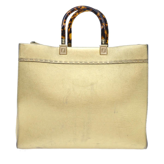 Luxury FendiShoulder Bag Leather Gold57059