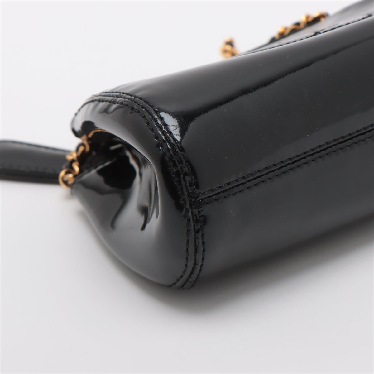 Chanel Coco Patent Leather Chain Shoulder Bag Black G  5th