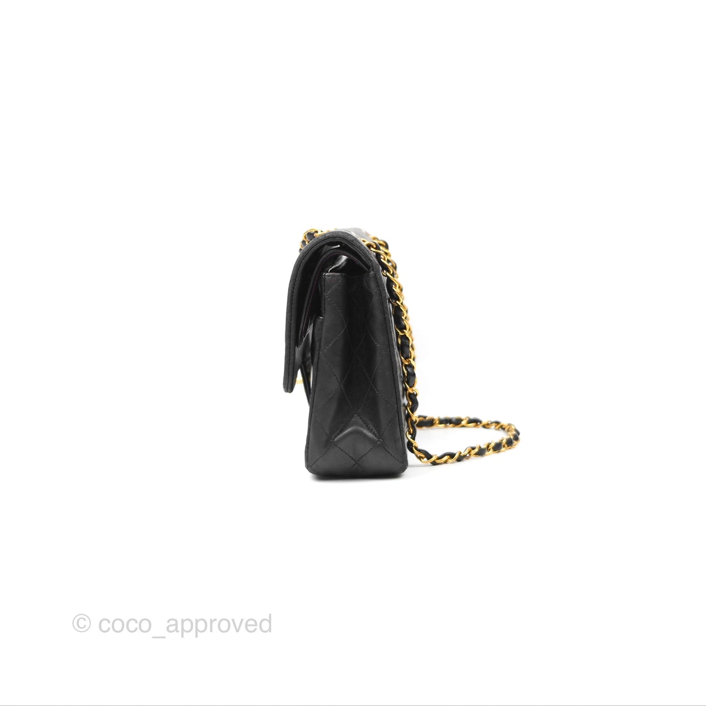 Chanel Classic Vintage Medium Flap Black Lambskin 24K Gold Hardware