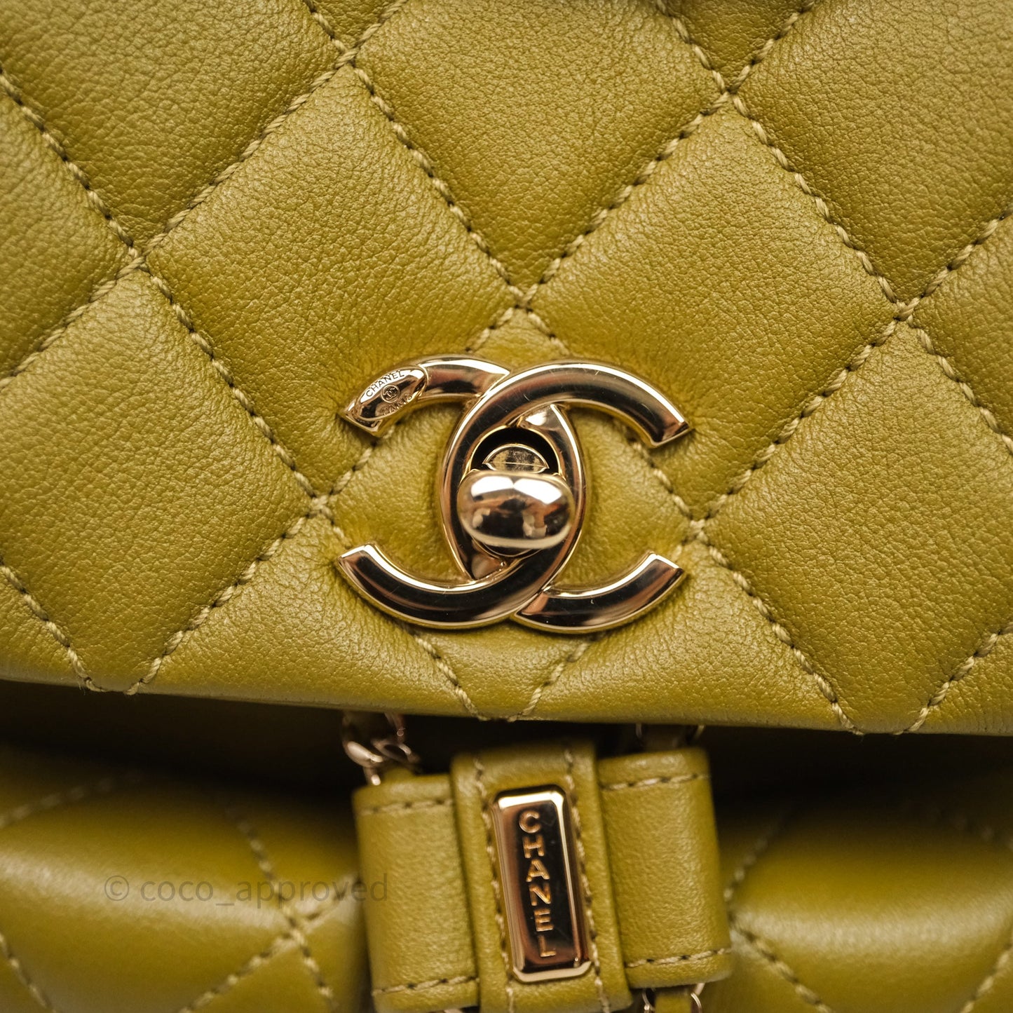 Chanel Mini Duma Backpack Olive Green Calfskin Gold Hardware