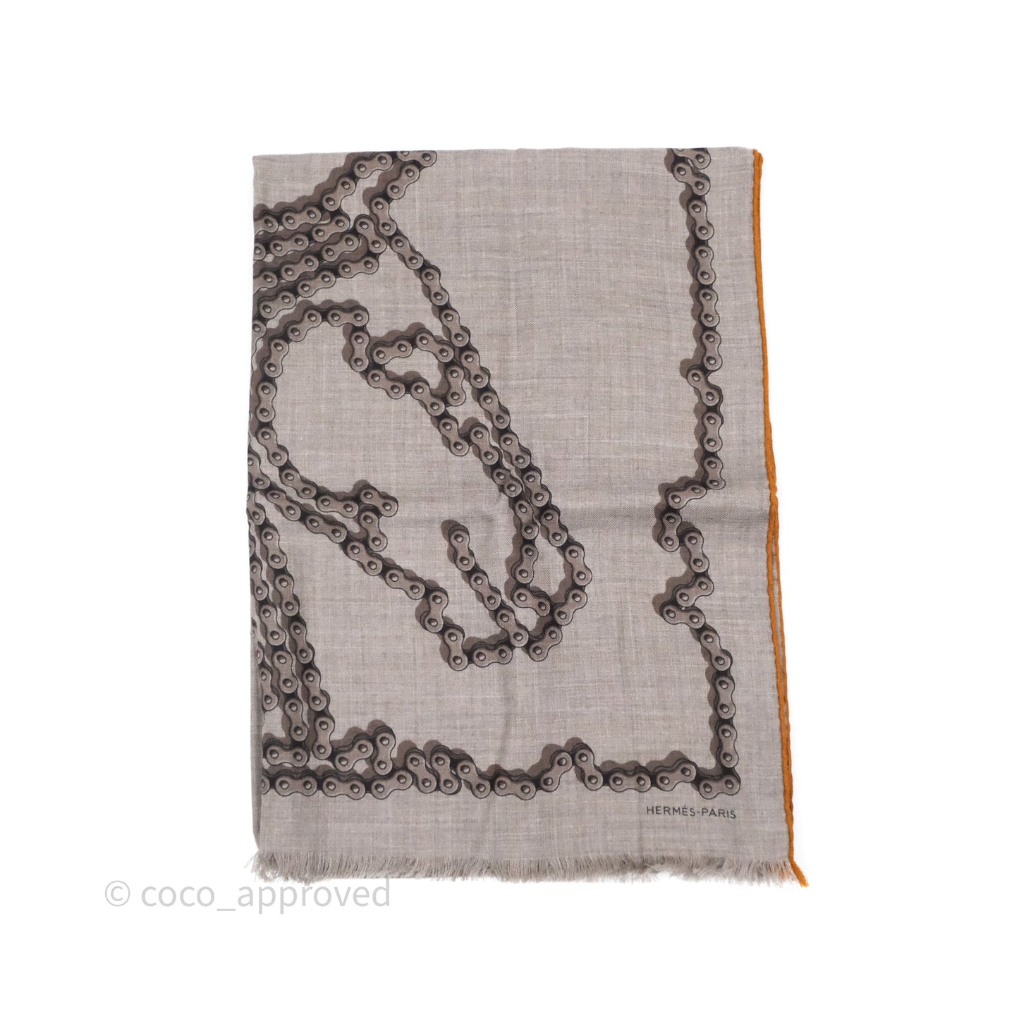 Hermès Cheval Dechaine Rectangle Scarf Etoupe/ Taupe