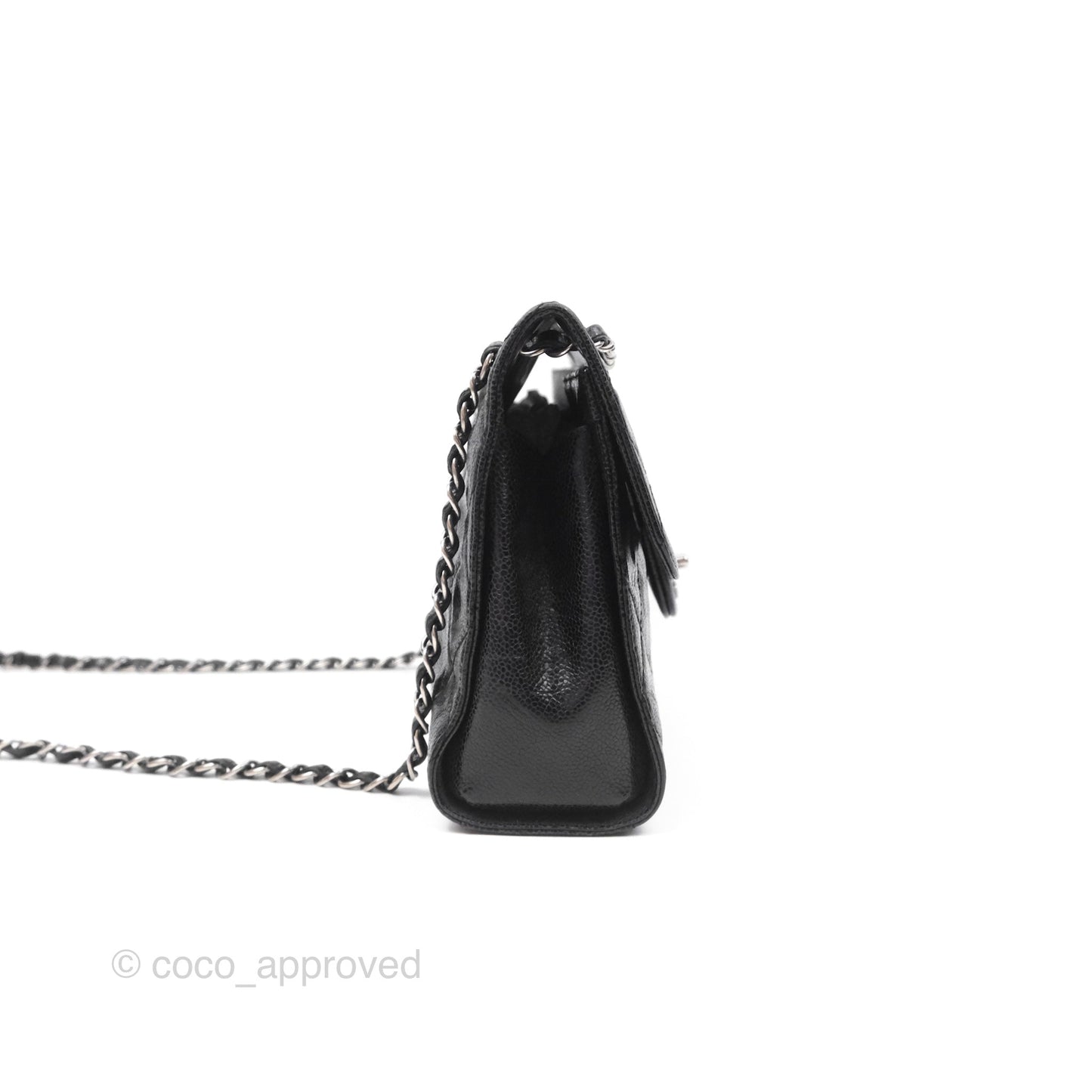 Chanel Quilted Single Flap Bag Soft Caviar Black Ruthenium Hardware