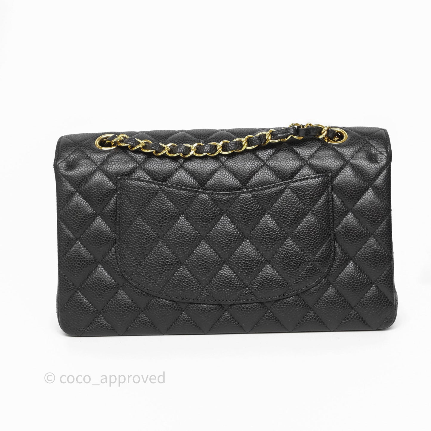 Chanel Classic M/L Medium Double Flap Black Caviar Gold Hardware