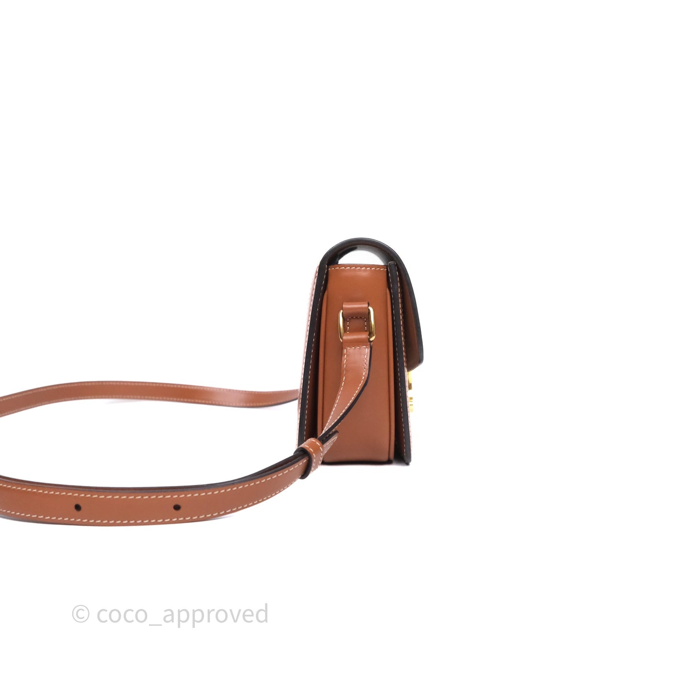 Celine Teen Triomphe Bag Triomphe Canvas Tan Calfskin