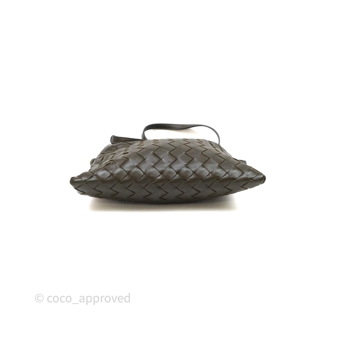 Bottega Veneta Mini Hop Khaki Intrecciato Leather