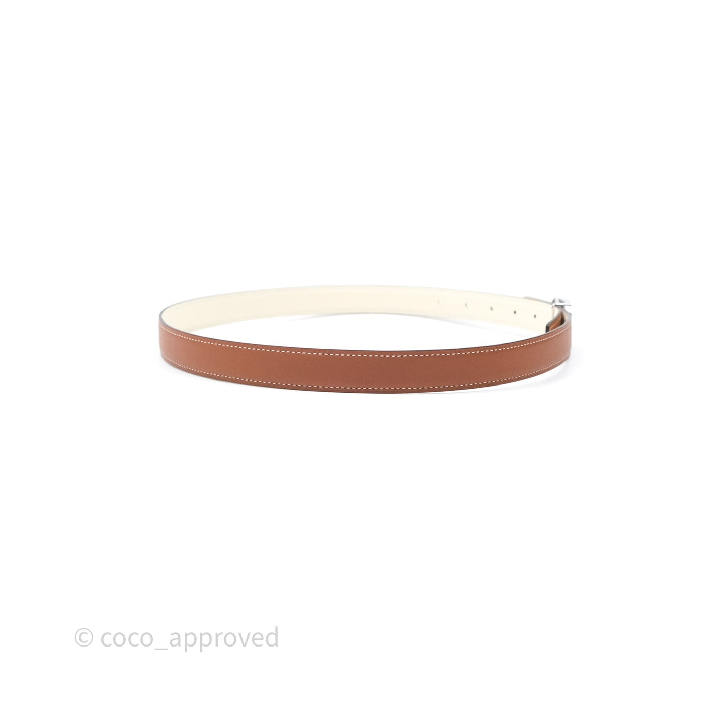 Hermès Clou De Selle Belt Buckle & Reversible Strap Gold/ Nata Palladium Hardware