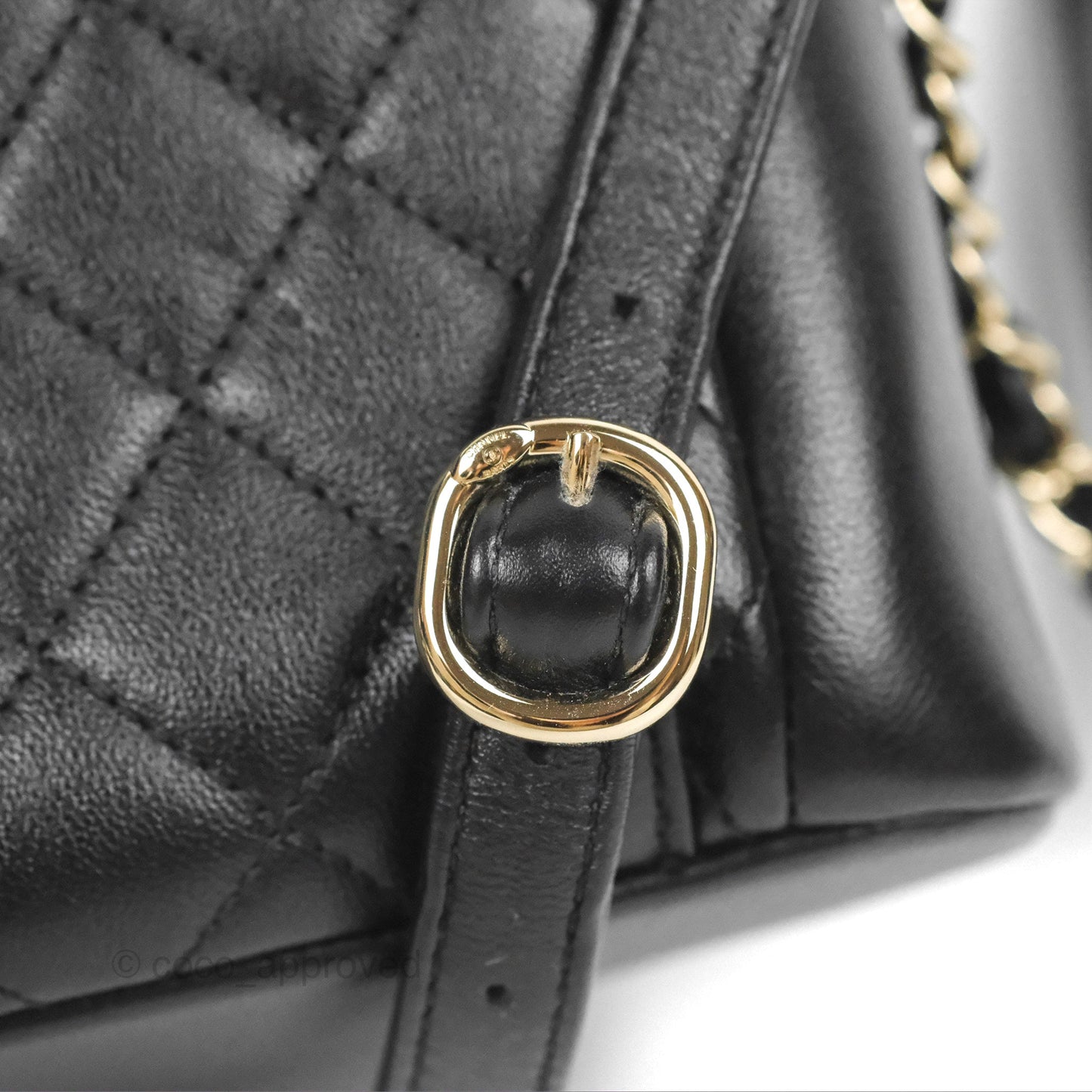Chanel Duma Backpack Large Black Calfskin Gold Hardware 23P