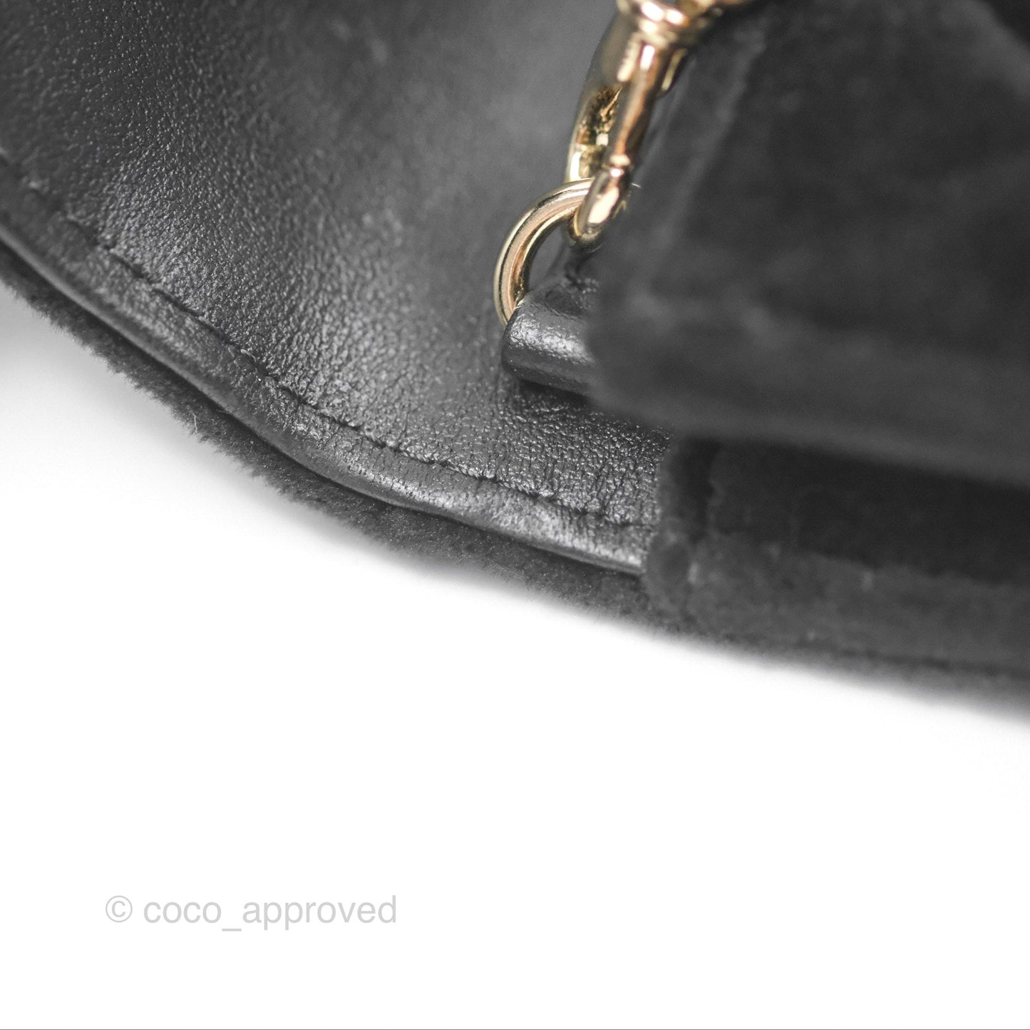 Chanel Crystals Pearl Crush Mini Belt Bag with Chain Black Velvet Gold Hardware
