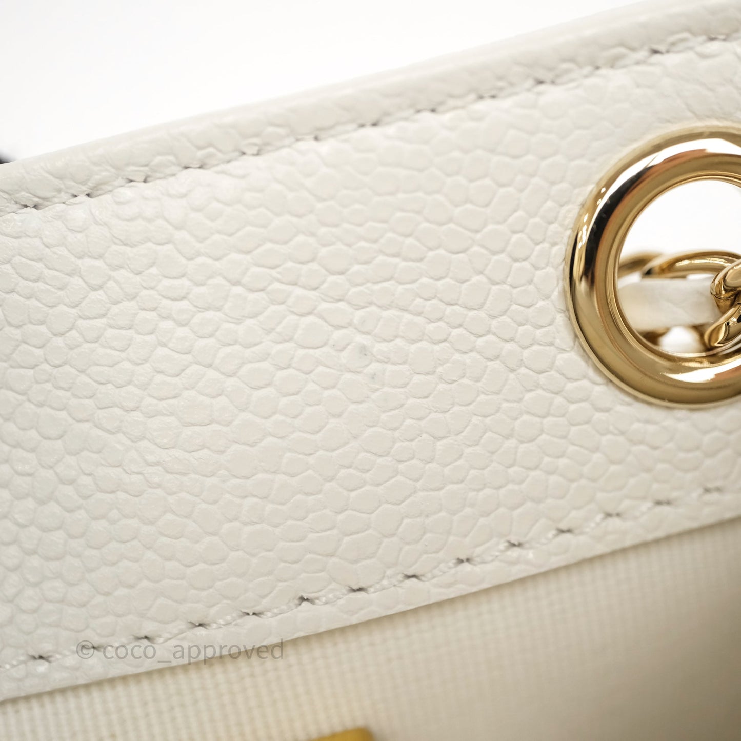 Chanel Duma Backpack Medium White Caviar Gold Hardware