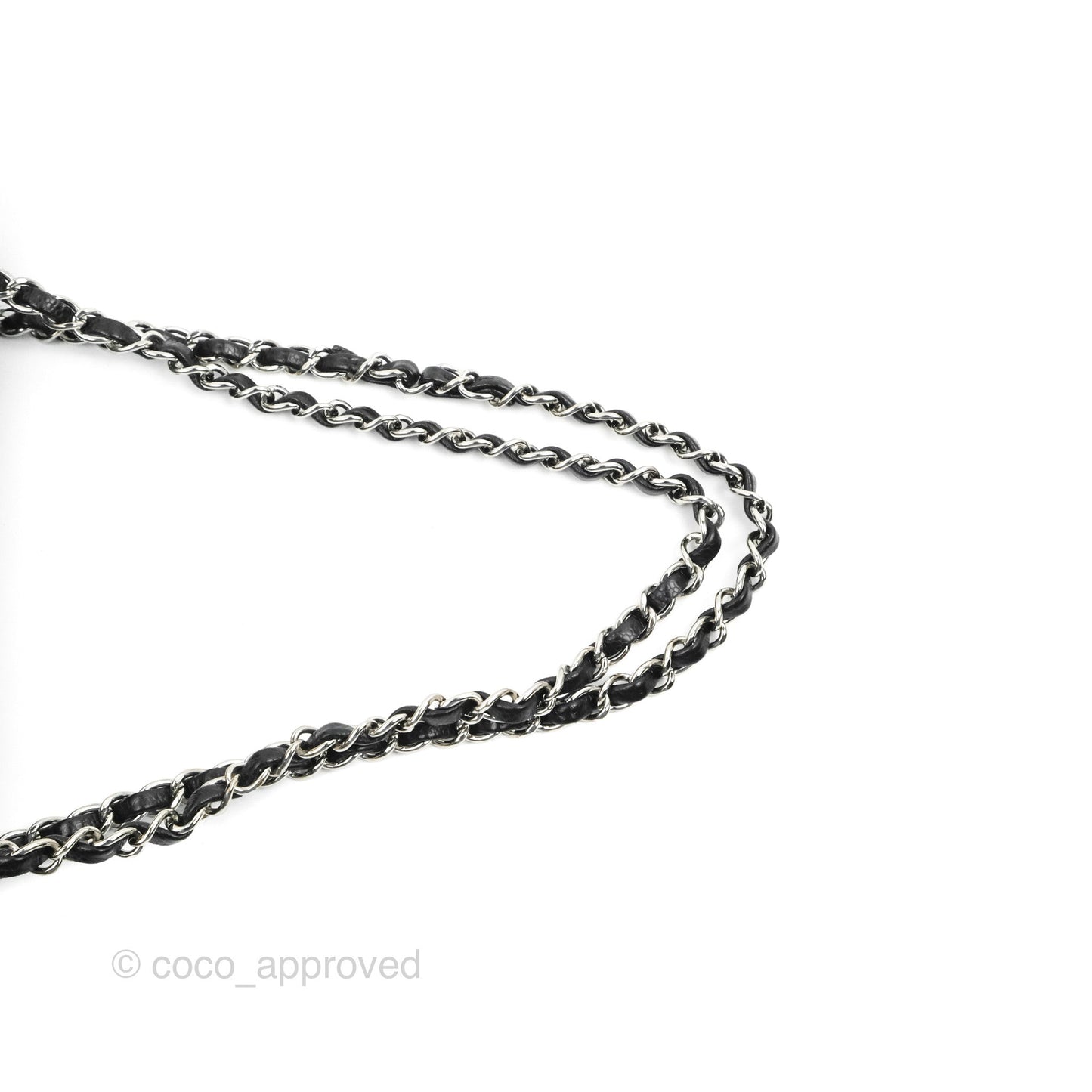 Chanel Classic M/L Medium Flap Quilted Black Caviar Silver Hardware