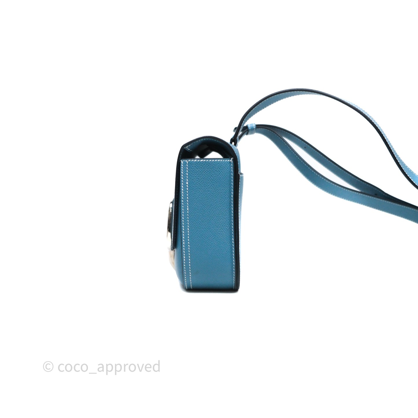 Hermès Della Cavalleria Mini II Bag 18 New Bleu Jean 75 Epsom Palladium Hardware