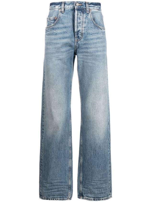 Luxury Saint Laurent Long Extreme Lake Medium Baggy Jeans Blue