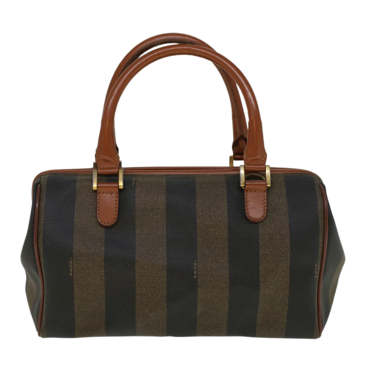 Luxury FendiPecan Canvas Boston Bag Brown Black57230