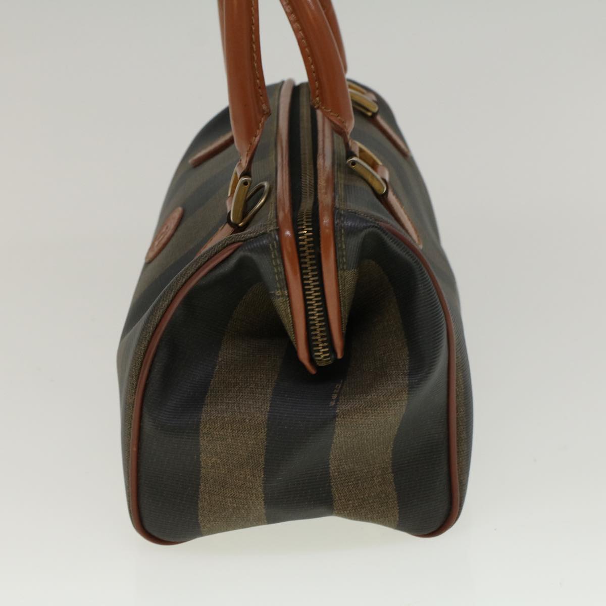 Luxury FendiPecan Canvas Boston Bag Brown Black57230